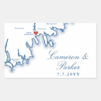 Boda en New Bedford MA Elegante Mapa Azul Marino