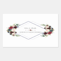 Boda floral azul de la Marina Merlot Geométrica Mo