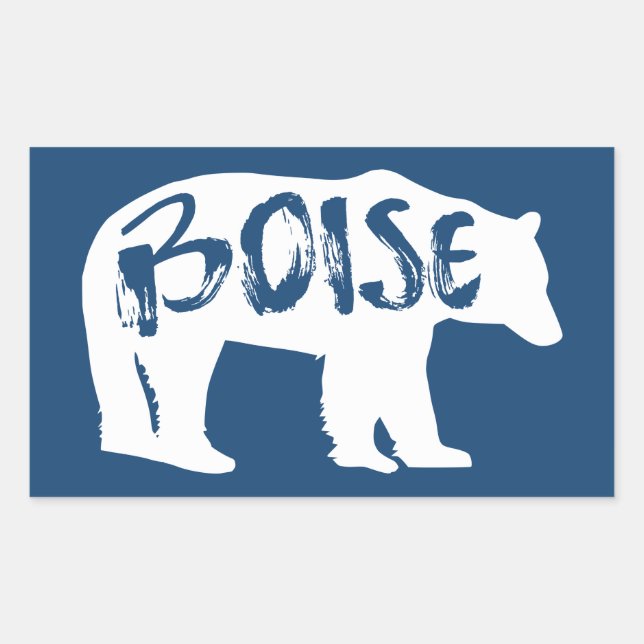 Pegatina Rectangular Boise Idaho Bear (Anverso)