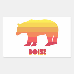 Pegatina Rectangular Boise Idaho Rainbow Bear