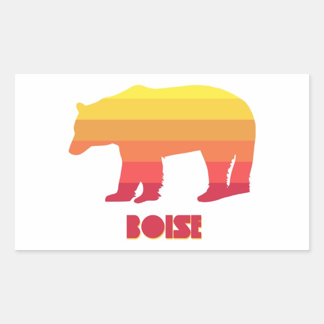 Pegatina Rectangular Boise Idaho Rainbow Bear (Anverso)