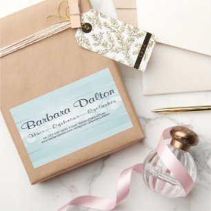 Pegatina Rectangular Bokeh azul simple y elegante