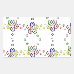 Pegatina Rectangular Bolas de Bingo