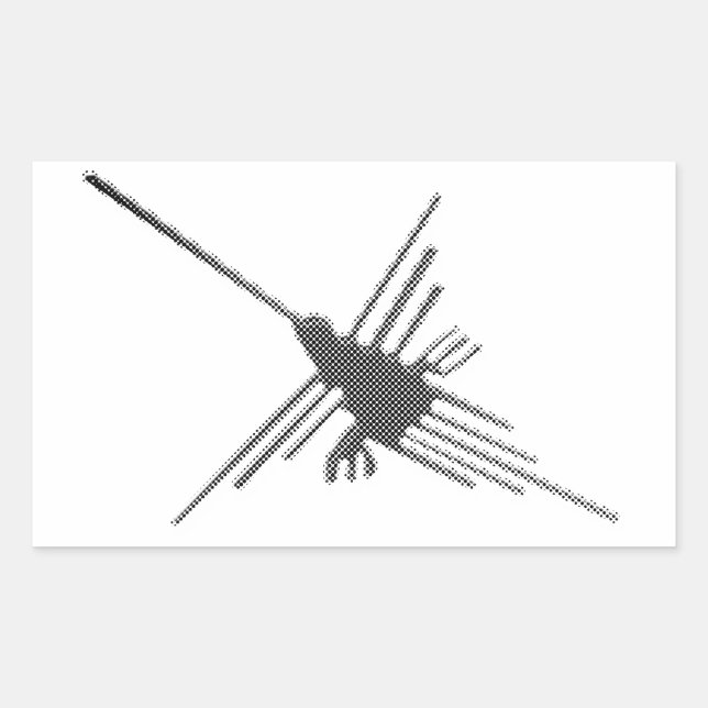 Pegatina Rectangular Boletín de líneas de Nasca Hummingbird (Anverso)