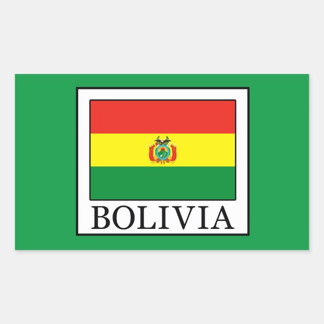 Pegatina Rectangular Bolivia (Anverso)