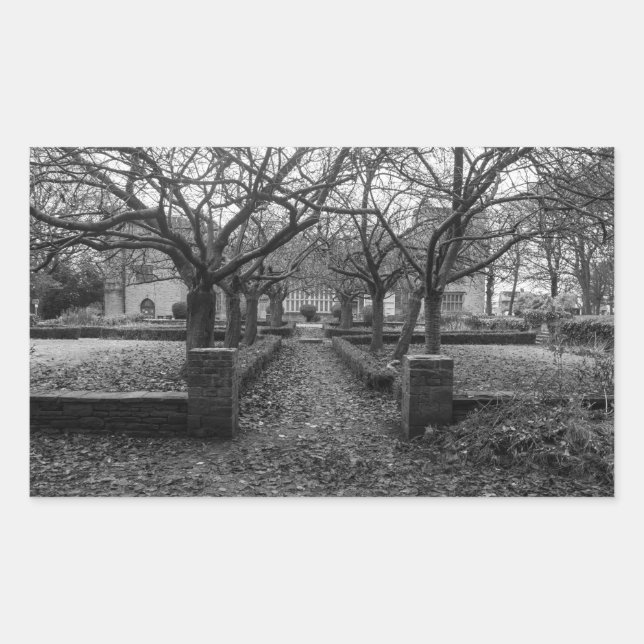 Pegatina Rectangular Bolling Hall Grounds, Bradford (Anverso)