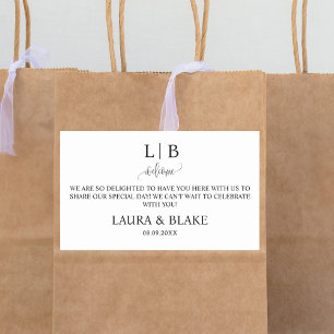 Pegatina Rectangular Bolsa minimalista De Bienvenida Para Los Huéspedes