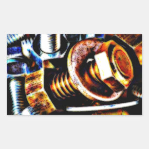 Pegatina Rectangular Bolts Pop Art