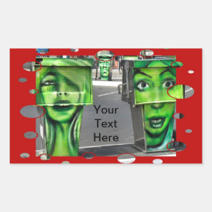 Pegatina Rectangular Bombas de gasa