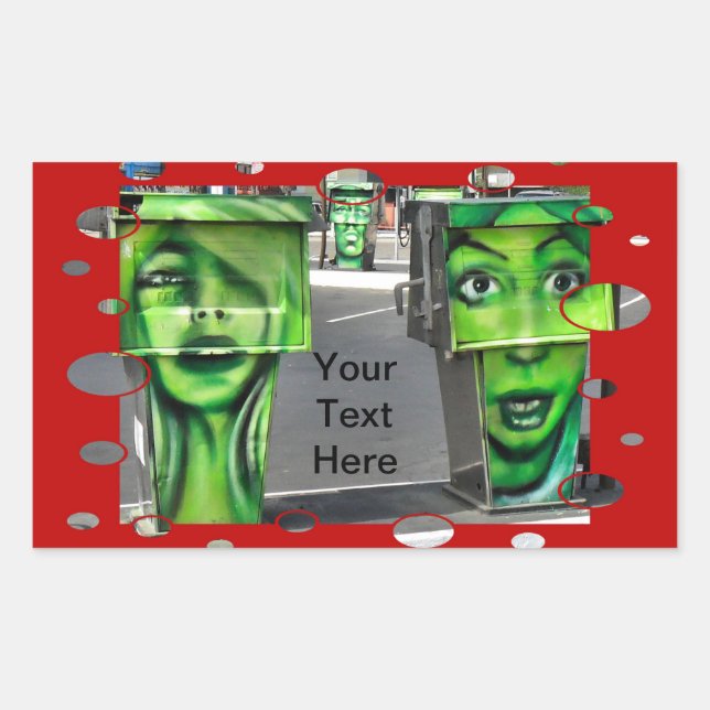 Pegatina Rectangular Bombas de gasa (Anverso)