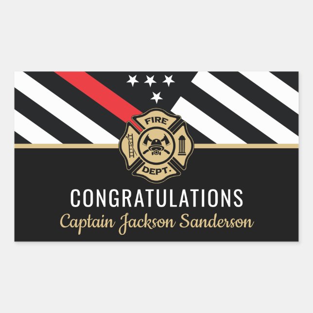 Pegatina Rectangular Bombero del Departamento de Bomberos de Retiro (Anverso)