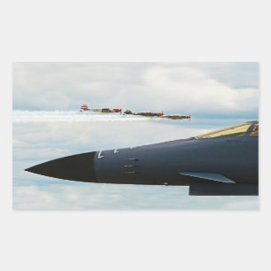 Pegatina Rectangular Bomberos B-1 y luchadores de la Segunda Guerra Mun