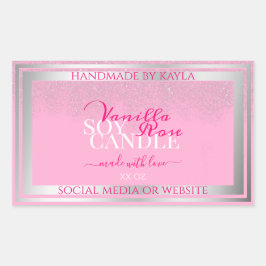 Pegatina Rectangular Bonitas etiquetas de presentación de productos ros