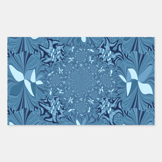 Pegatina Rectangular Bonito azul irlandés, sin fisuras (Anverso)