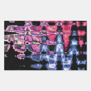 Pegatina Rectangular Bonito Cuestita Púrpura Ash Gris y Colores Negros