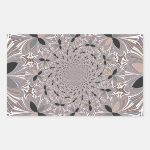 Pegatina Rectangular Bonito kaleidoscopio gris de ceniza sin fisuras