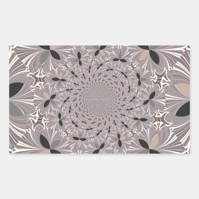 Pegatina Rectangular Bonito kaleidoscopio gris de ceniza sin fisuras (Anverso)