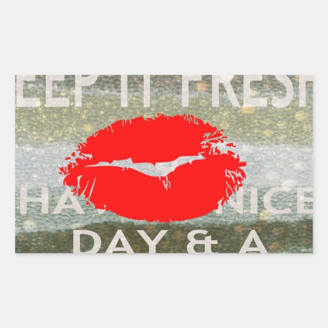 Pegatina Rectangular Bonito y perfecto guardar la fecha (Anverso)