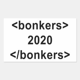 Pegatina Rectangular Bonkers de 2020