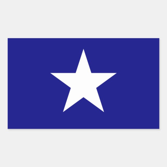Pegatina Rectangular Bonnie Blue Flag Estrella Blanca (Anverso)