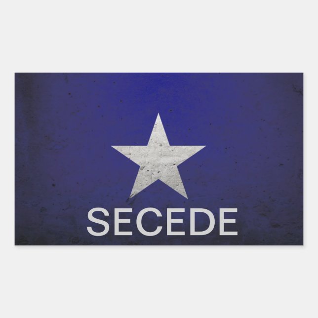 Pegatina Rectangular Bonnie blue secede (Anverso)