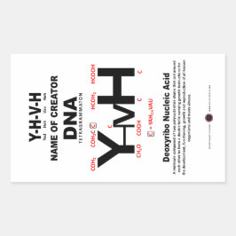 Pegatina Rectangular Bono químico YHVH-DNA