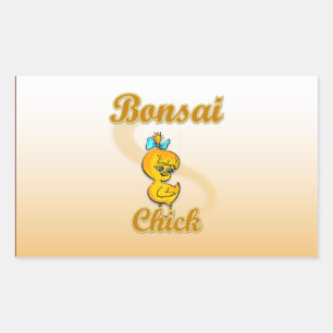 Pegatina Rectangular Bonsai Chick