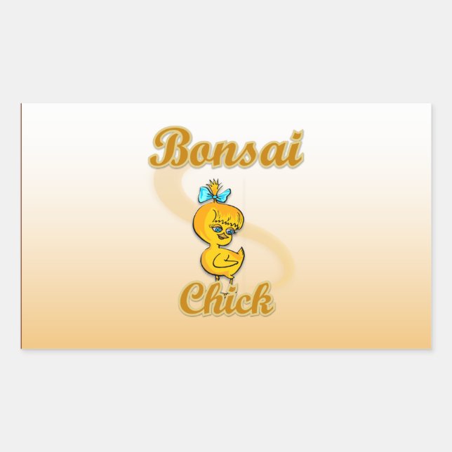 Pegatina Rectangular Bonsai Chick (Anverso)