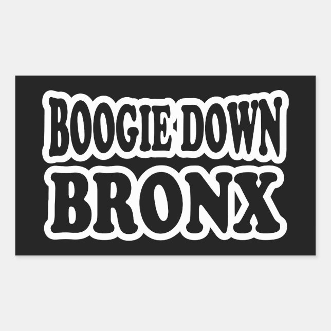 Pegatina Rectangular Boogie Down Bronx, NYC (Anverso)