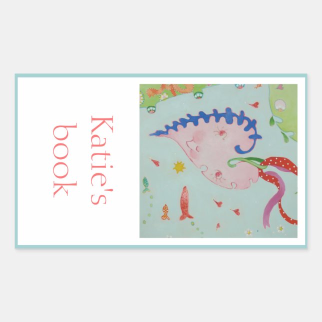 Pegatina Rectangular Bookplate del corazón del jardín (Anverso)