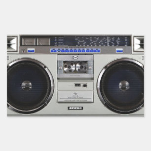 Pegatina Rectangular Boombox de Ghetto Blaster