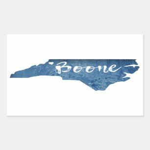 Pegatina Rectangular Boone North Carolina Wood Grain
