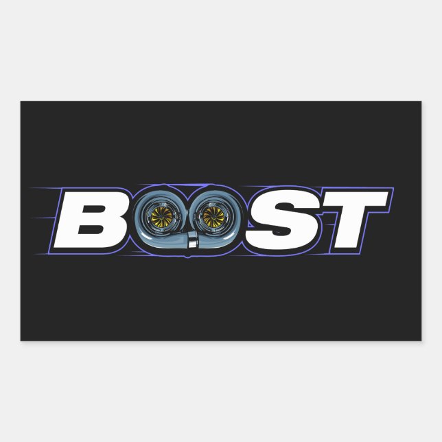 Pegatina Rectangular BOOST Turbo (Anverso)