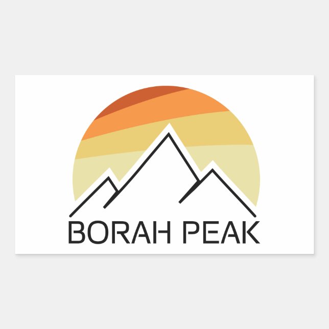 Pegatina Rectangular Borah Peak Retro (Anverso)