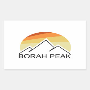 Pegatina Rectangular Borah Peak Retro