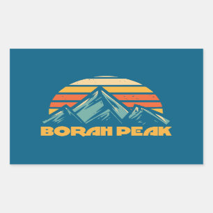 Pegatina Rectangular Borah Peak Retro Turquoise