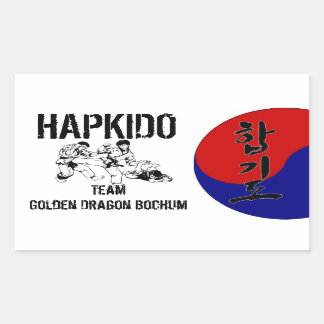 Pegatina Rectangular Bordador Hapkido equipo