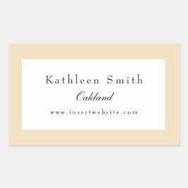 Pegatina Rectangular Borde de custodia de vainilla clásica profesional