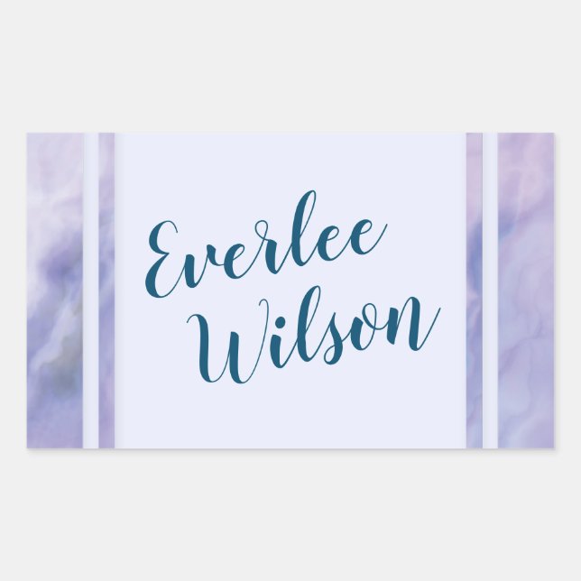 Pegatina Rectangular Borde de mármol púrpura (Anverso)