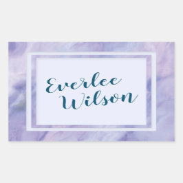 Pegatina Rectangular Borde de mármol púrpura