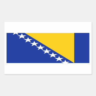 Pegatina Rectangular Bosnia y Herzegovina señala Bosnian//Herzegovinia