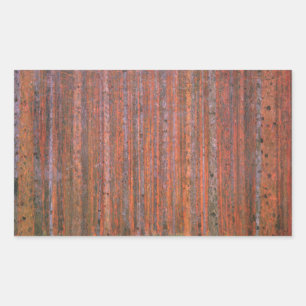 Pegatina Rectangular Bosque de abetos de Gustav Klimt Tannenwald Árbole