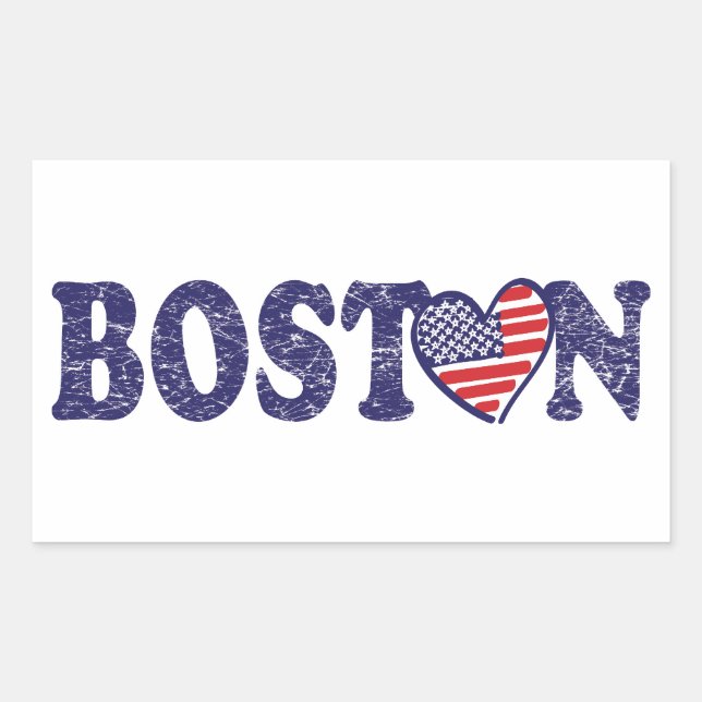 Pegatina Rectangular Boston Strong (Anverso)
