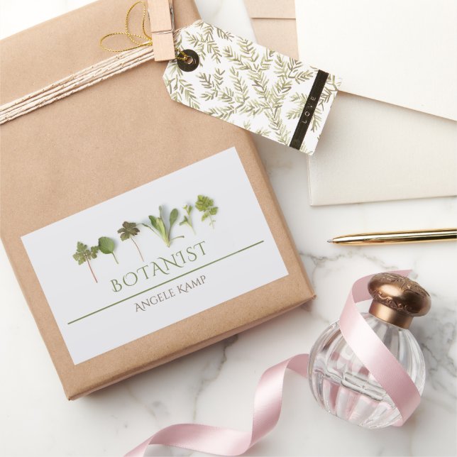 Pegatina Rectangular Botanista Business (Regalar)