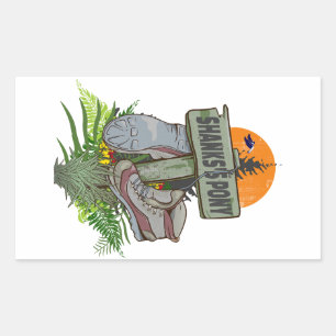 Pegatina Rectangular Botas de senderismo viejas en pony de Shanks