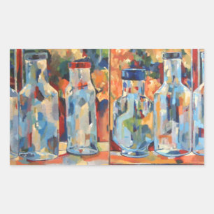 Pegatina Rectangular Botellas de estudio