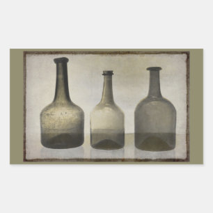 Pegatina Rectangular Botellas rusas de arte vital