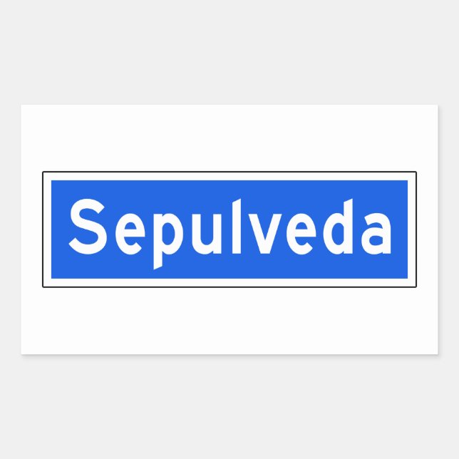 Pegatina Rectangular Boulevard Sepulveda, Los Ángeles, Rótulo Callejero (Anverso)