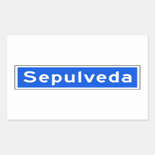 Pegatina Rectangular Boulevard Sepulveda, Los Ángeles, Rótulo Callejero