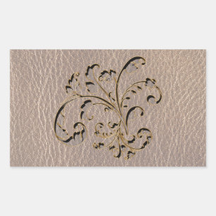 Pegatina Rectangular Bouquet con aspecto de cuero 2 suave